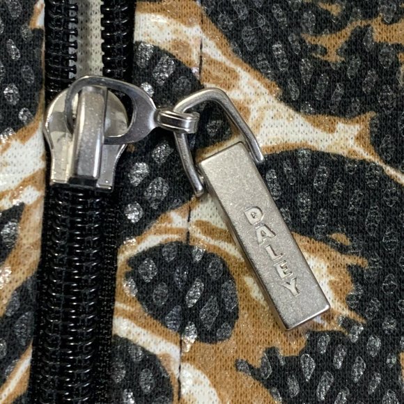 Women's Leopard Animal Print Petite PS Zip Front Jacket Top Active Stretch VTG - Picture 6 of 7